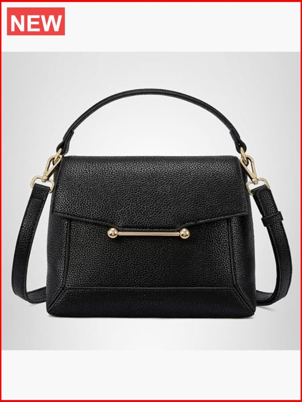 Vegan Leather Crossbody Bag with Top Handle Adjustable Strap
